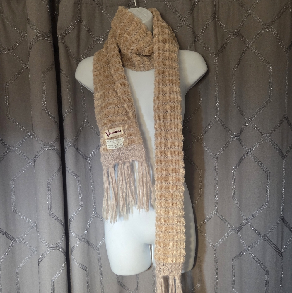 Younkers Beige Knitted Scarf.